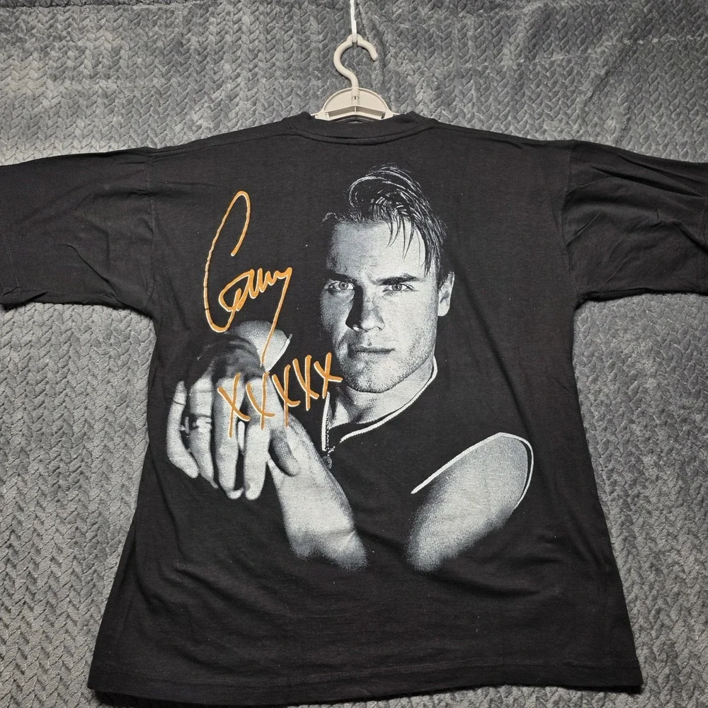VTG Gary Barlow Tour T-Shirt Men's *L* Black Double Sided Graphic IM 90s Pop Tee